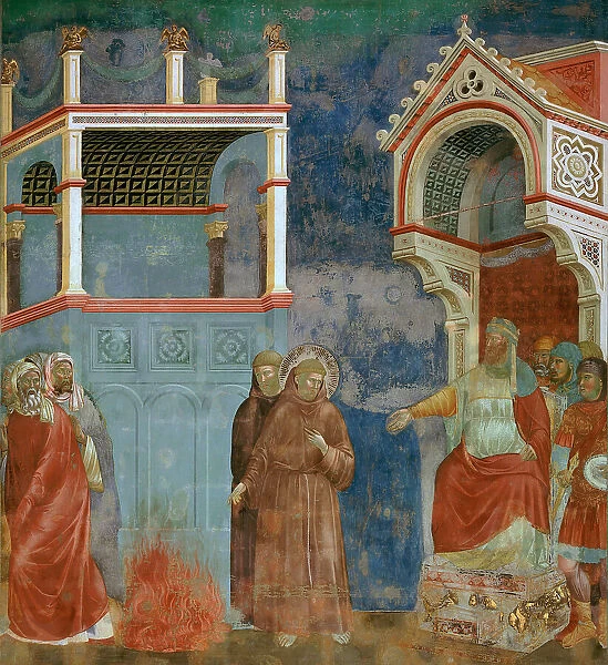 Saint Francis before the Sultan (Trial by Fire) (from Legend of Saint Francis), 1295-1300. Creator: Giotto di Bondone (1266-1377)
