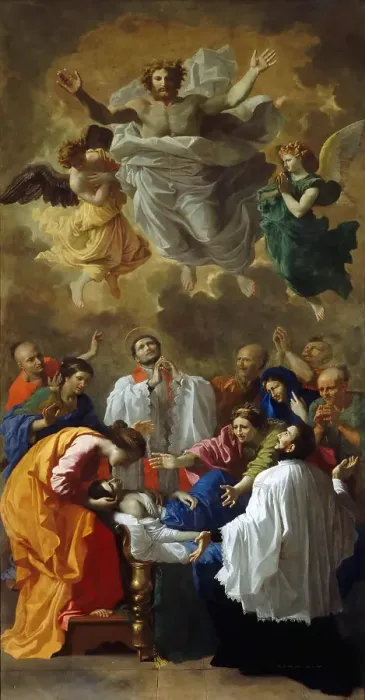 Framed Print : Saint Francis Xavier bringing back to life the daughter of an inhabitant of Kagoshima, 1641. Creator: Poussin, Nicolas (1594-1665) Framed Print : Saint Francis Xavier bringing back to life the daughter of an inhabitant of Kagoshima, 1641. Creator: Poussin, Nicolas (1594-1665)