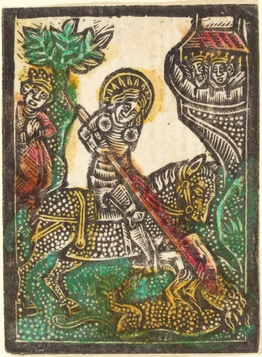Framed Print : Saint George, 1470 / 1480. Creator: Workshop of the Master of the Aachen Madonna Framed Print : Saint George, 1470 / 1480. Creator: Workshop of the Master of the Aachen Madonna