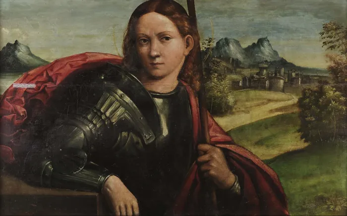 Framed Print : Saint George, 1520-1530. Creator: Garofalo, Benvenuto Tisi da (1481-1559) Framed Print : Saint George, 1520-1530. Creator: Garofalo, Benvenuto Tisi da (1481-1559)