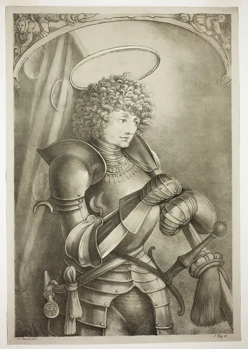 Framed Print : Saint George in Armor, n.d. Creator: Ferdinand Piloty Framed Print : Saint George in Armor, n.d. Creator: Ferdinand Piloty