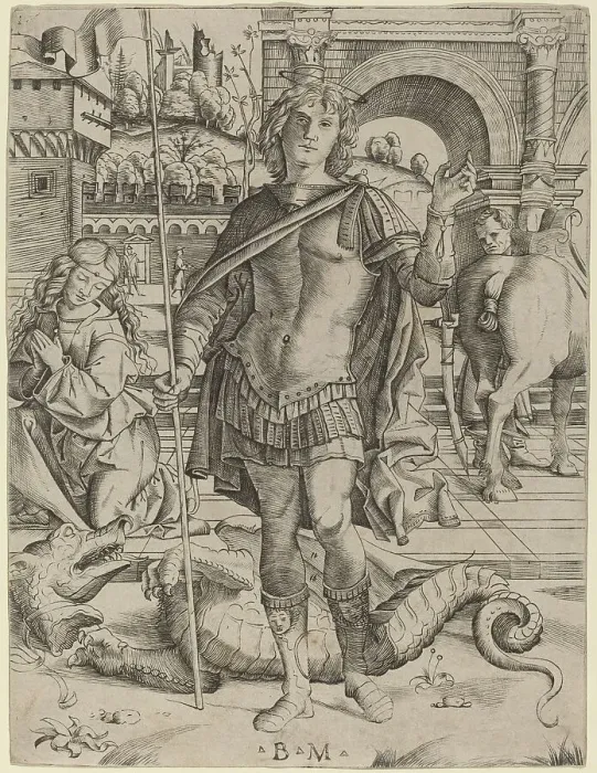 Framed Print : Saint George, c. 1506. Creator: Benedetto Montagna Framed Print : Saint George, c. 1506. Creator: Benedetto Montagna