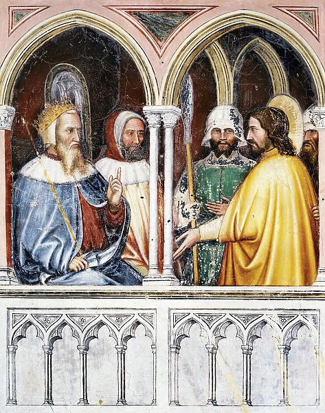 Saint George disputing with Diocletian. Fresco Oratorio di San Giorgio, Padua, ca 1380. Artist: Altichiero, (Altichiero da Zevio) (1330-1390)