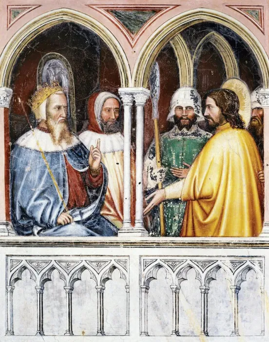 Framed Print : Saint George disputing with Diocletian. Fresco Oratorio di San Giorgio, Padua, ca 1380. Artist: Altichiero, (Altichiero da Zevio) (1330-1390)