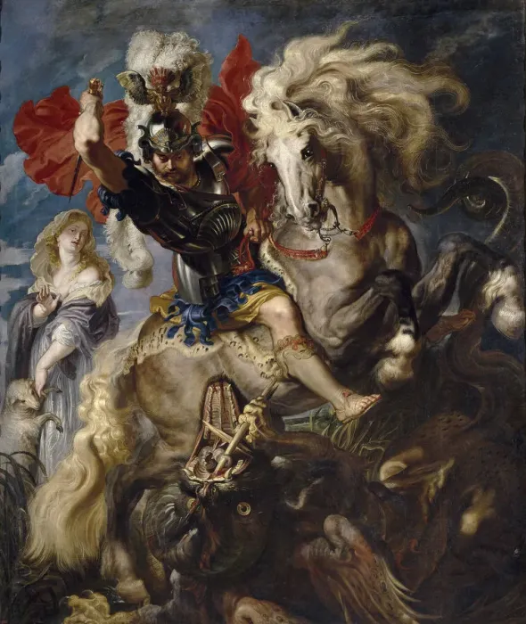 Framed Print : Saint George and the Dragon, 1606-1608. Artist: Rubens, Pieter Paul (1577-1640) Framed Print : Saint George and the Dragon, 1606-1608. Artist: Rubens, Pieter Paul (1577-1640)