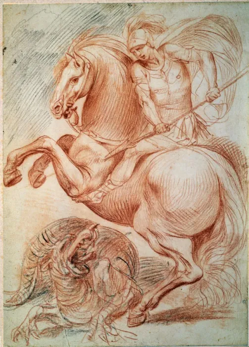 Framed Print : Saint George and the Dragon, 17th century. Artist: Giuseppe Cesari Framed Print : Saint George and the Dragon, 17th century. Artist: Giuseppe Cesari