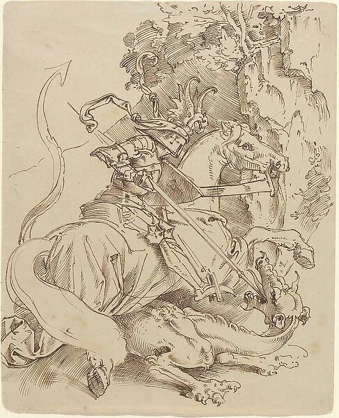 Saint George and the Dragon, 1825 / 1830. Creator: Moritz von Schwind
