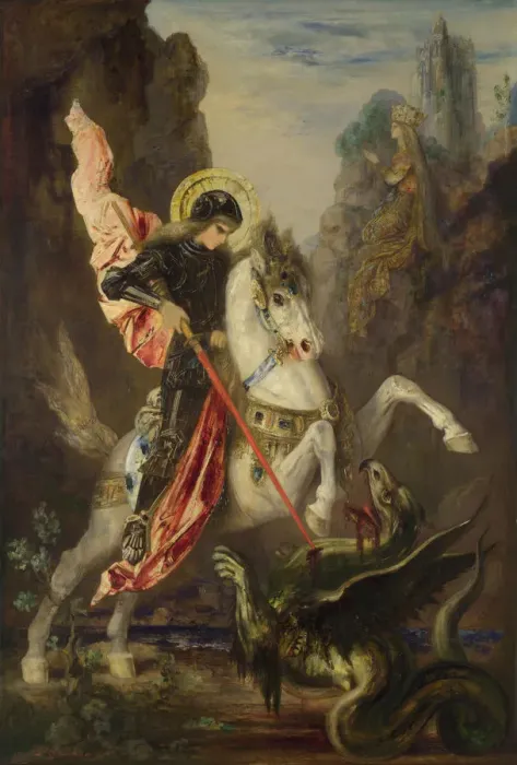 Framed Print : Saint George and the Dragon, 1889-1890. Artist: Moreau, Gustave (1826-1898) Framed Print : Saint George and the Dragon, 1889-1890. Artist: Moreau, Gustave (1826-1898)