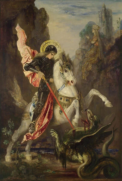Saint George and the Dragon, 1889-1890. Artist: Moreau, Gustave (1826-1898)