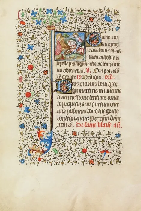 Framed Print : Saint George and the Dragon; Book of Hours, about 1440-1450. Creator: Workshop of the Bedford Master Framed Print : Saint George and the Dragon; Book of Hours, about 1440-1450. Creator: Workshop of the Bedford Master