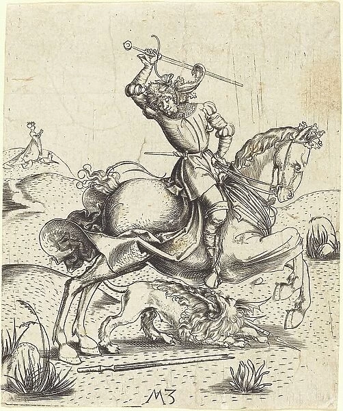 Saint George and the Dragon, c. 1500. Creator: Master MZ