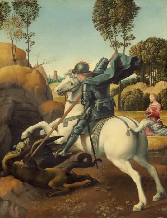 Framed Print : Saint George and the Dragon, c. 1506. Creator: Raphael Framed Print : Saint George and the Dragon, c. 1506. Creator: Raphael