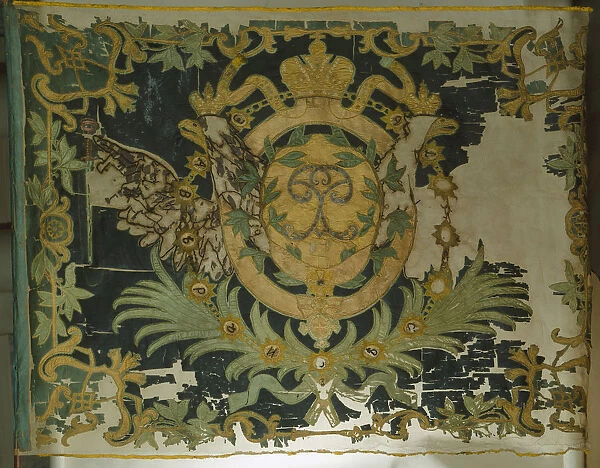 Saint George Flag of the Infantry Regiment, 1762. Artist: Flags, Banners and Standards
