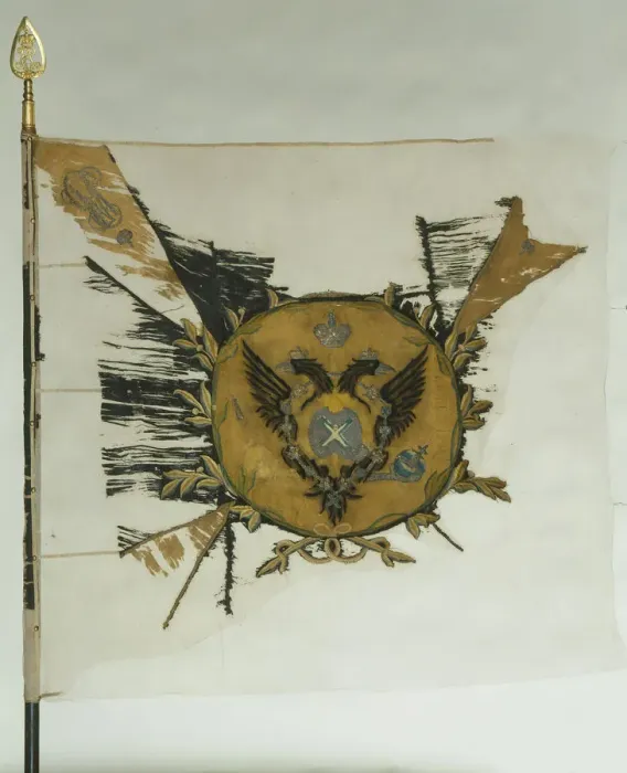 Framed Print : Saint George Flag of the Infantry Regiment at the Time of Catherine II, Mid of the 18th cen. Artist: Flags, Banners and Standards Framed Print : Saint George Flag of the Infantry Regiment at the Time of Catherine II, Mid of the 18th cen. Artist: Flags, Banners and Standards