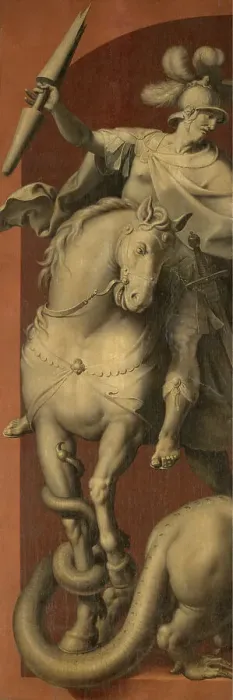 Framed Print : Saint George on Horseback, c1570-1590s. Creator: Ambrosius Francken I Framed Print : Saint George on Horseback, c1570-1590s. Creator: Ambrosius Francken I