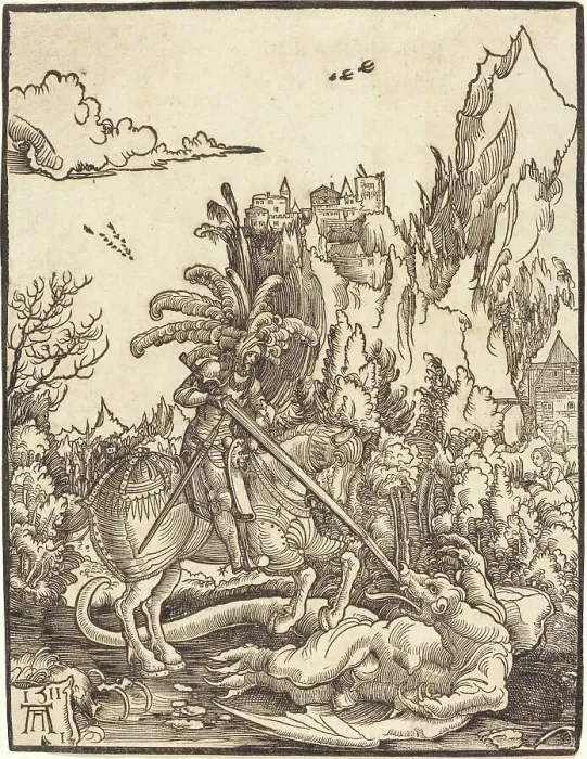 Framed Print : Saint George Slaying the Dragon, 1511. Creator: Albrecht Altdorfer Framed Print : Saint George Slaying the Dragon, 1511. Creator: Albrecht Altdorfer