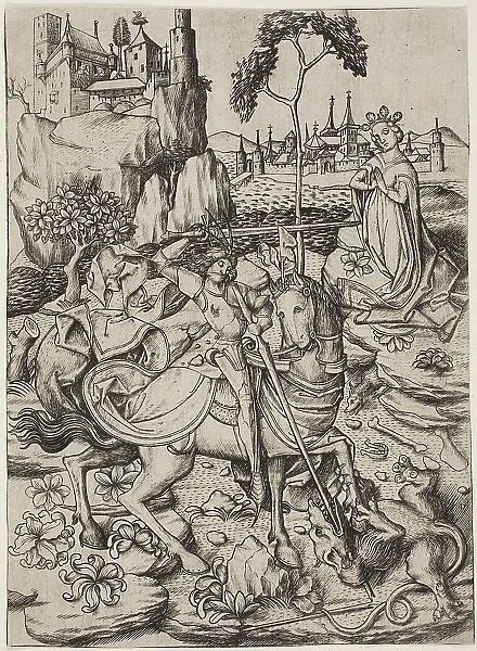 Saint George with the Stork's Nest, c. 1450. Creator: Master ES