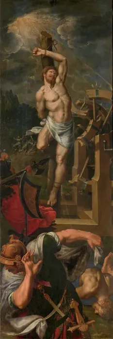 Framed Print : Saint George tortured, c1570-1590s. Creator: Ambrosius Francken I Framed Print : Saint George tortured, c1570-1590s. Creator: Ambrosius Francken I