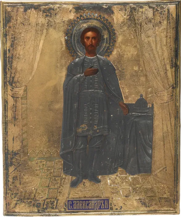 Framed Print : Saint Grand Prince Alexander Nevsky, 19th century. Artist: Russian icon Framed Print : Saint Grand Prince Alexander Nevsky, 19th century. Artist: Russian icon