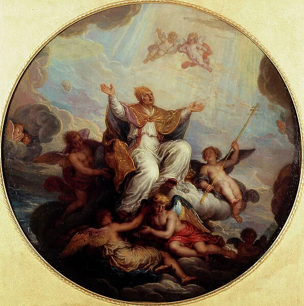 Saint Grégoire enlevé au ciel, esquisse pour la coupole de la chapelle Saint-Grégoire... c1690. Creator: Michel Ange Corneille
