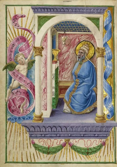 Framed Print : Saint Gregory; Gualenghi-d'Este Hours, about 1469. Creator: Taddeo Crivelli Framed Print : Saint Gregory; Gualenghi-d'Este Hours, about 1469. Creator: Taddeo Crivelli