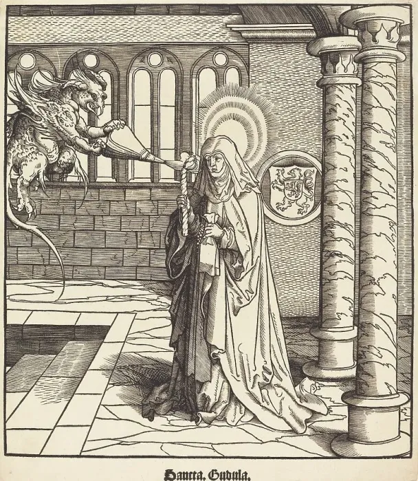 Framed Print : Saint Gudula, 1516 / 1518. Creator: Leonhard Beck Framed Print : Saint Gudula, 1516 / 1518. Creator: Leonhard Beck