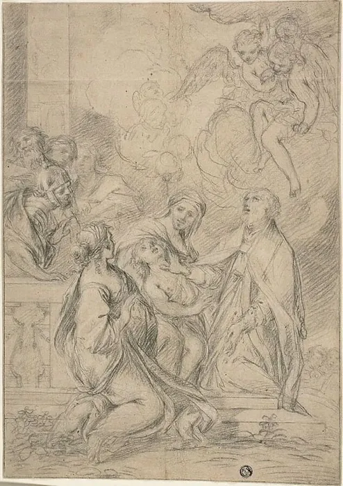Framed Print : Saint Healing a Child, n.d. Creator: School of Carlo Maratti Italian, 1625-1713 Framed Print : Saint Healing a Child, n.d. Creator: School of Carlo Maratti Italian, 1625-1713