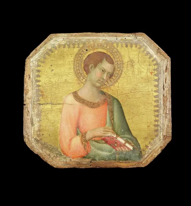 Framed Print : A Saint Holding a Book, 1330-44. Creator: Simone Martini Framed Print : A Saint Holding a Book, 1330-44. Creator: Simone Martini