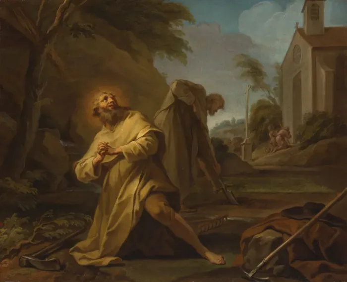 Framed Print : Saint Hymer in Solitude, c. 1735. Creator: Unknown Framed Print : Saint Hymer in Solitude, c. 1735. Creator: Unknown