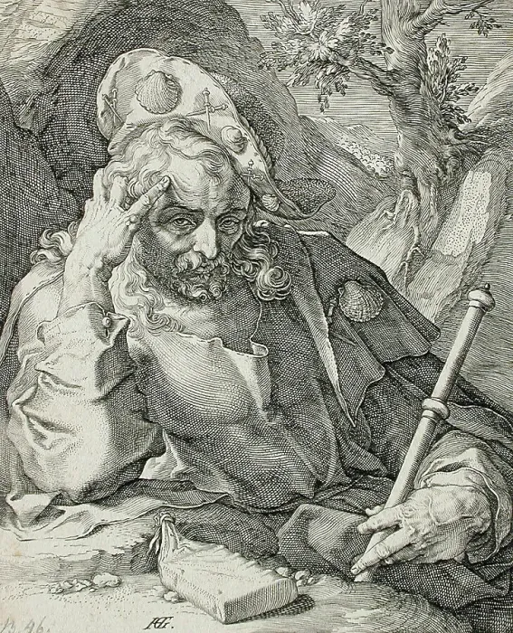 Framed Print : Saint James the Greater, 1589. Creator: Hendrik Goltzius Framed Print : Saint James the Greater, 1589. Creator: Hendrik Goltzius