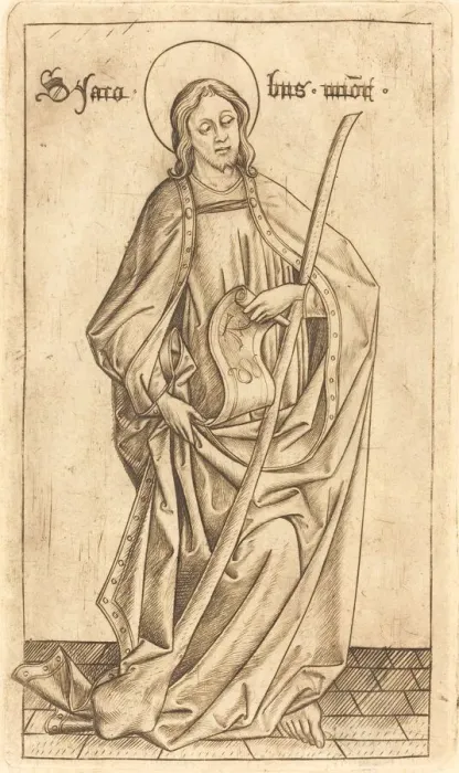 Framed Print : Saint James the Less, c. 1470 / 1480. Creator: Israhel van Meckenem Framed Print : Saint James the Less, c. 1470 / 1480. Creator: Israhel van Meckenem