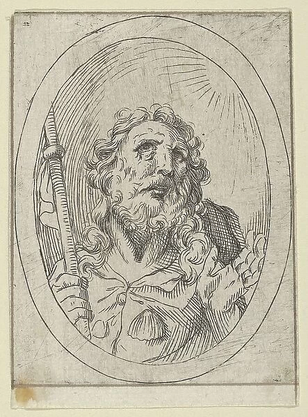 Saint James Major, looking upwards and holding a staff, from Christ, the Virgin, and... 1600-1640. Creator: Anon