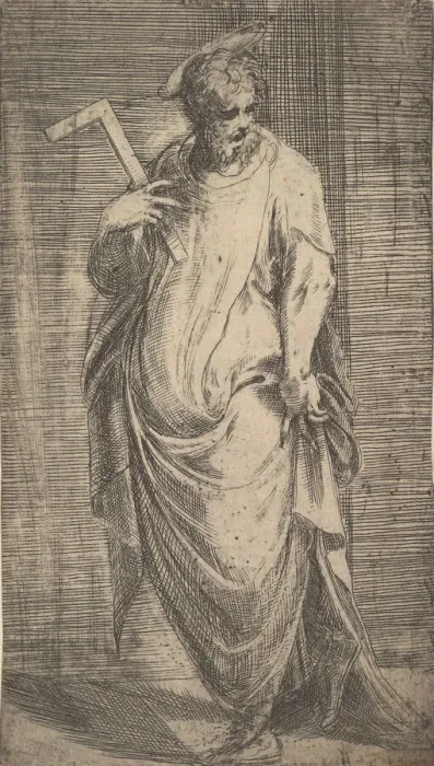 Framed Print : Saint James Minor from Christ and the Apostles, ca. 1548-50. Creator: Andrea Schiavone Framed Print : Saint James Minor from Christ and the Apostles, ca. 1548-50. Creator: Andrea Schiavone