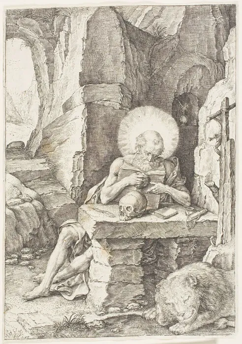 Framed Print : Saint Jerome, 1500 / 99. Creator: Raphael de Mey