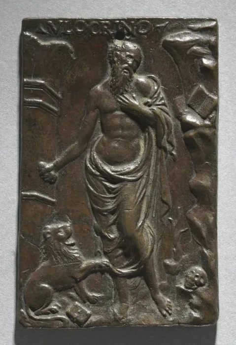 Framed Print : Saint Jerome, 1500s. Creator: Ulocrino (Italian), cast after a model by Framed Print : Saint Jerome, 1500s. Creator: Ulocrino (Italian), cast after a model by