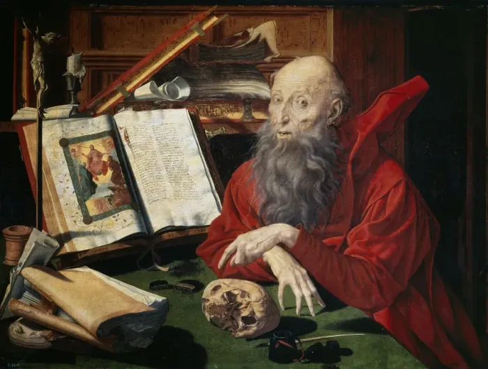 Framed Print : Saint Jerome, 1547. Artist: Reymerswaele, Marinus Claesz, van (ca. 1490-after 1567) Framed Print : Saint Jerome, 1547. Artist: Reymerswaele, Marinus Claesz, van (ca. 1490-after 1567)