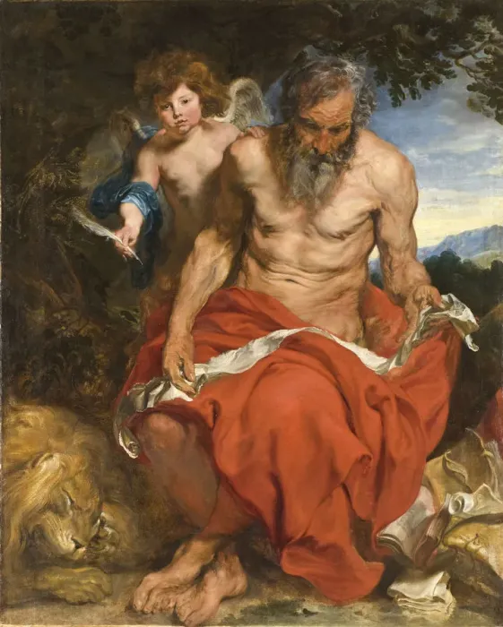 Framed Print : Saint Jerome, 1618-1619. Artist: Dyck, Sir Anthonis, van (1599-1641) Framed Print : Saint Jerome, 1618-1619. Artist: Dyck, Sir Anthonis, van (1599-1641)