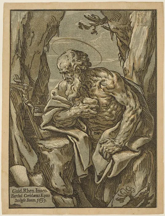 Framed Print : Saint Jerome, 1637. Creator: Bartolomeo Coriolano Framed Print : Saint Jerome, 1637. Creator: Bartolomeo Coriolano