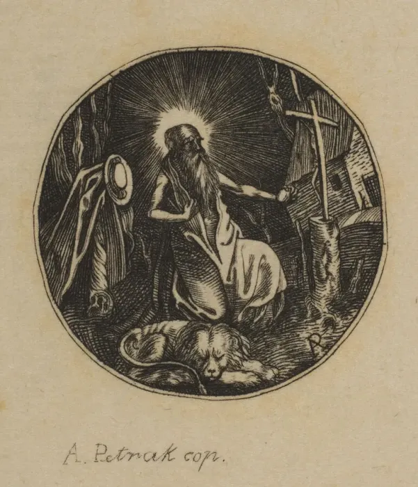 Framed Print : Saint Jerome, 19th century. Creator: Alois Petrak Framed Print : Saint Jerome, 19th century. Creator: Alois Petrak