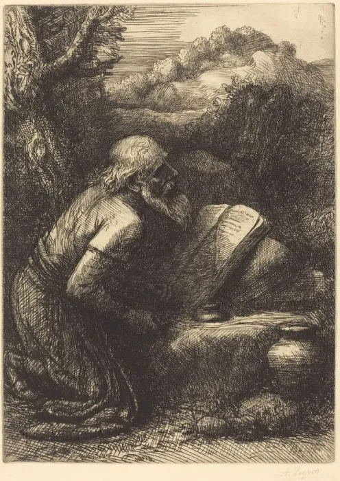 Framed Print : Saint Jerome, 2nd plate. Creator: Alphonse Legros Framed Print : Saint Jerome, 2nd plate. Creator: Alphonse Legros