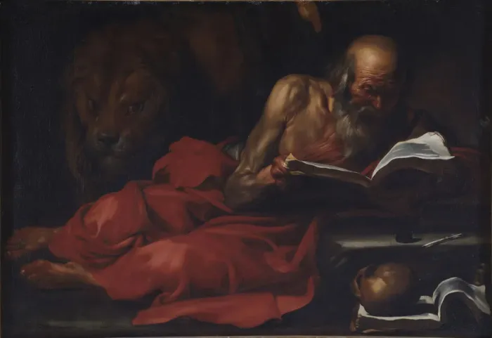 Framed Print : Saint Jerome. Artist: Ribera, Jose, de (1591-1652) Framed Print : Saint Jerome. Artist: Ribera, Jose, de (1591-1652)