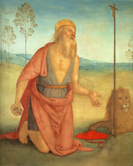 Framed Print : Saint Jerome, c. 1512. Artist: Perugino (ca. 1450-1523) Framed Print : Saint Jerome, c. 1512. Artist: Perugino (ca. 1450-1523)
