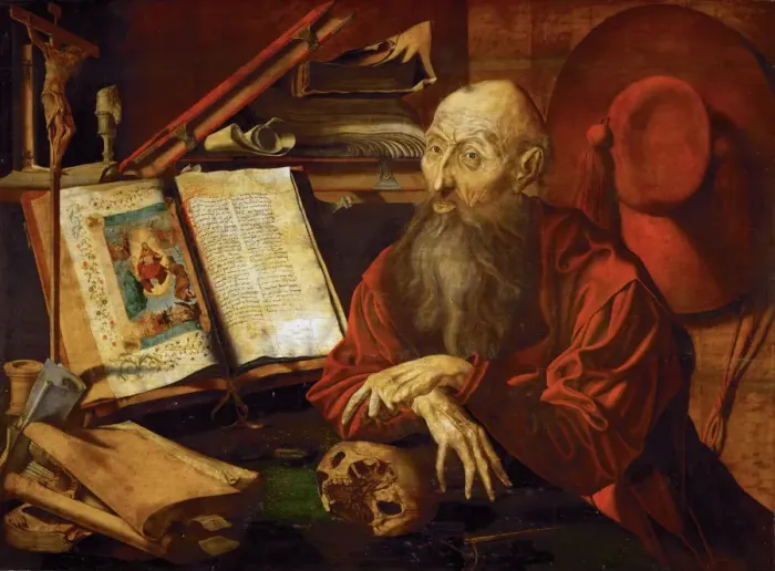 Framed Print : Saint Jerome in his Cell, ca 1545 Framed Print : Saint Jerome in his Cell, ca 1545