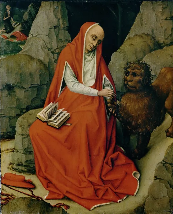 Framed Print : Saint Jerome in the Desert, between 1450 and 1465. Creator: Workshop of Rogier van der Weyden Framed Print : Saint Jerome in the Desert, between 1450 and 1465. Creator: Workshop of Rogier van der Weyden