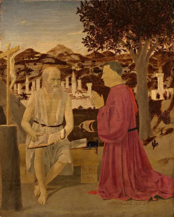 Framed Print : Saint Jerome and a Donor, 1451 Framed Print : Saint Jerome and a Donor, 1451