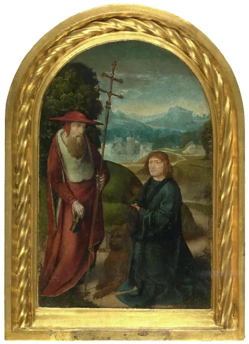 Framed Print : Saint Jerome and Donor, 1500-1515. Creator: Anon Framed Print : Saint Jerome and Donor, 1500-1515. Creator: Anon