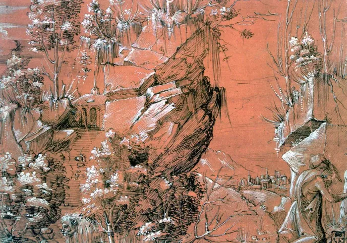 Framed Print : Saint Jerome in the Garden, c1510-1531. Artist: Hans Leu The Younger