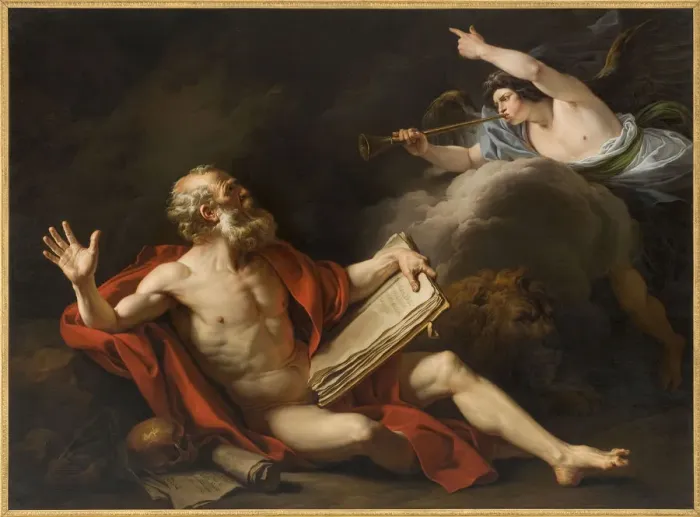 Framed Print : Saint Jerome Hearing the Trumpet of the Last Judgment, 1777 Framed Print : Saint Jerome Hearing the Trumpet of the Last Judgment, 1777