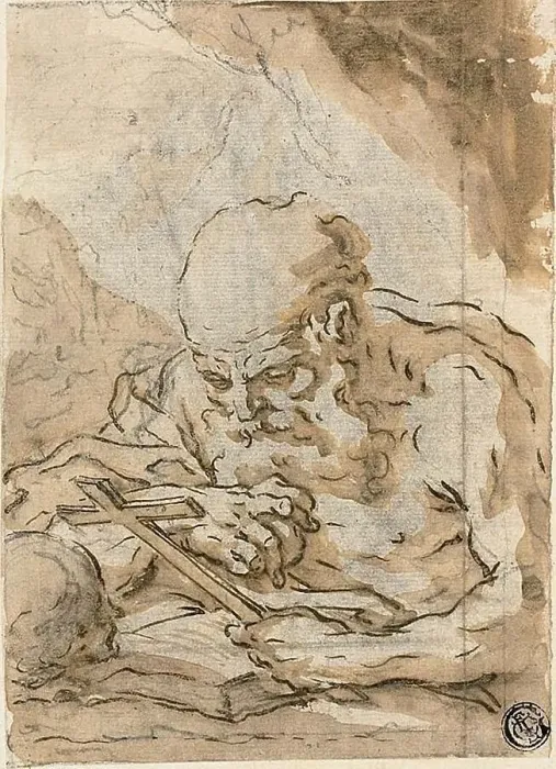 Framed Print : Saint Jerome, n.d. Creator: Giuseppe Maria Crespi Framed Print : Saint Jerome, n.d. Creator: Giuseppe Maria Crespi