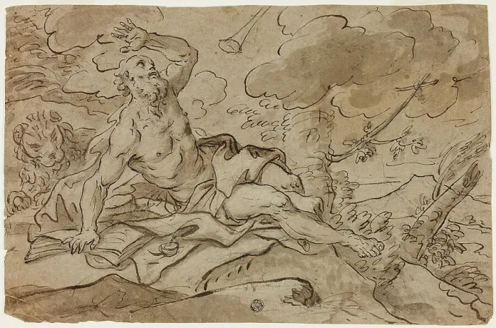 Framed Print : Saint Jerome, n.d. Creator: Paolo de Matteis Framed Print : Saint Jerome, n.d. Creator: Paolo de Matteis